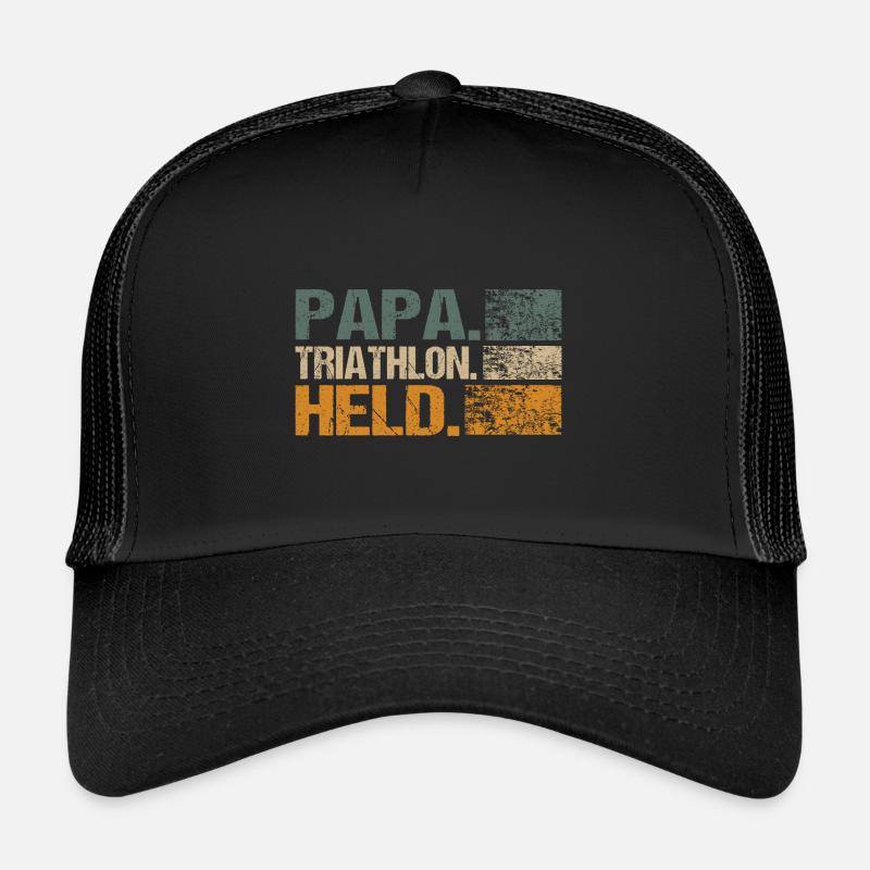 Triathlon Papa Held Spruch Trucker Cap