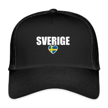 Sverige Suède Vintage Drapeau suédois Suède - Casquette trucker  - noir/noir - Devant