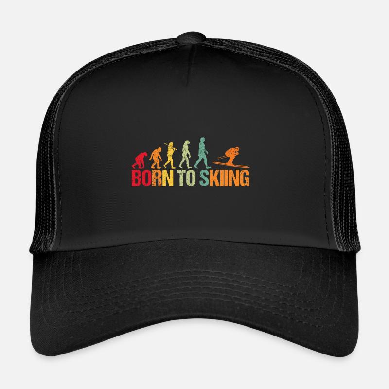 Evolution of Skiing - Trucker Cap - Schwarz/Schwarz