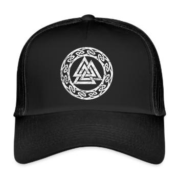 Vintage Valknut Odin Symbol Viking Sign Pagan - Trucker Cap - black/black - Front