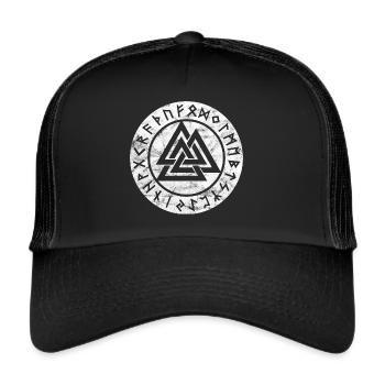 Valknut Vikings Odin Thor Vintage Symbol Sign - Trucker Cap - black/black - Front