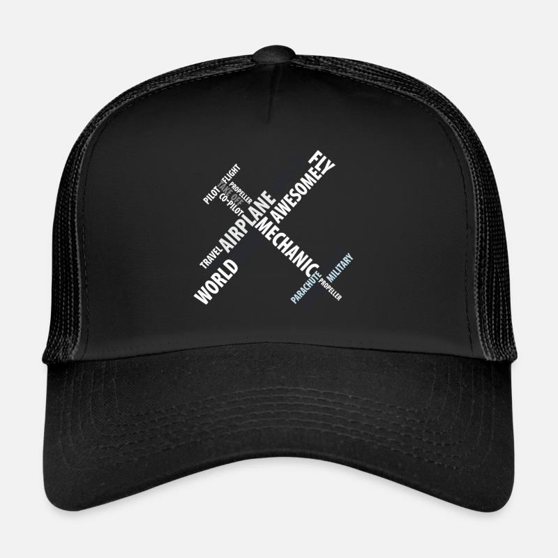 airplane - Trucker Cap - black/black