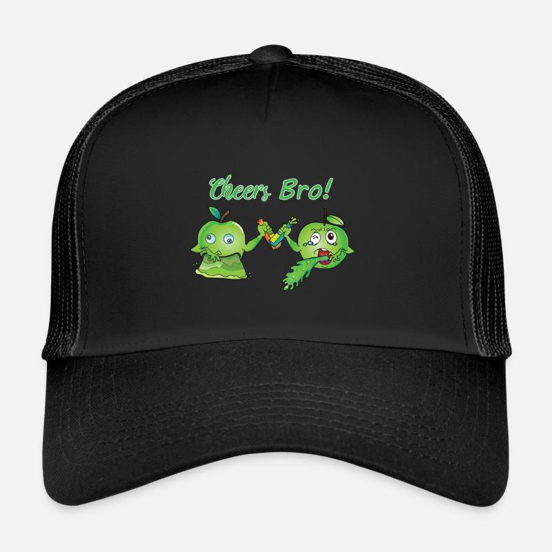 Pussing Apples Cartoon Comic Spewing Drunk Trucker Cap