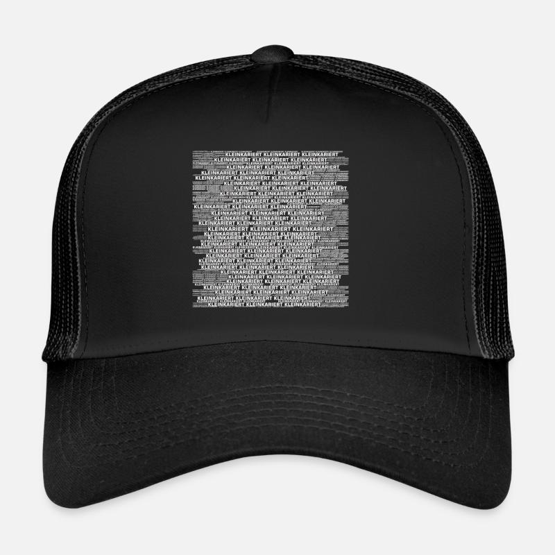 SMALL CHECKED white - Trucker Cap - black/black