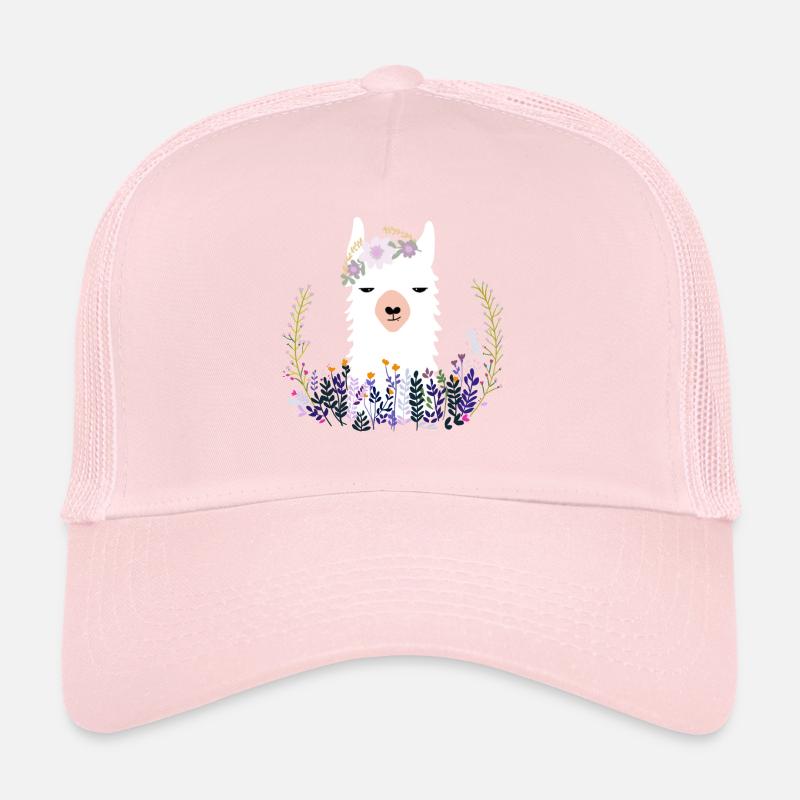 Lama en fleurs Casquette trucker 