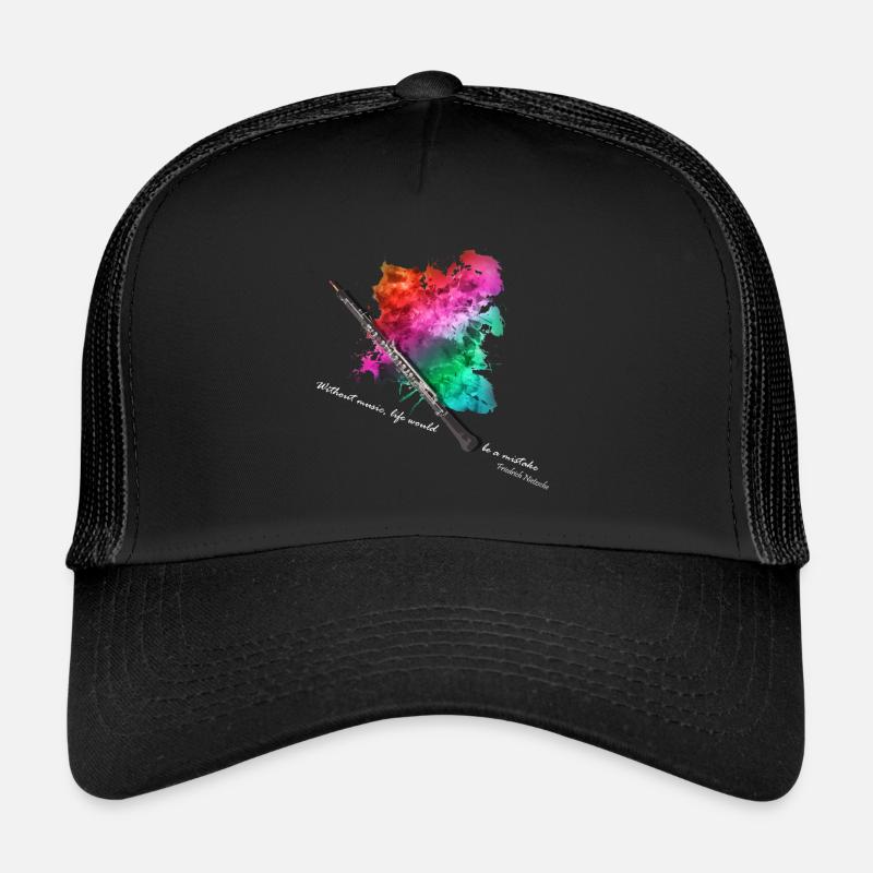 Hautbois avec explosion de couleurs - Casquette trucker  - noir/noir