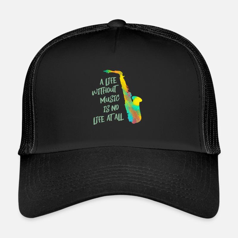 saxophon - Trucker Cap - Schwarz/Schwarz