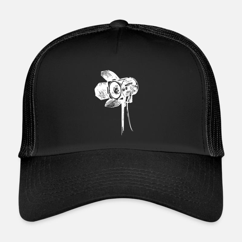 technicien lumière. technicien éclairage - Casquette trucker  - noir/noir