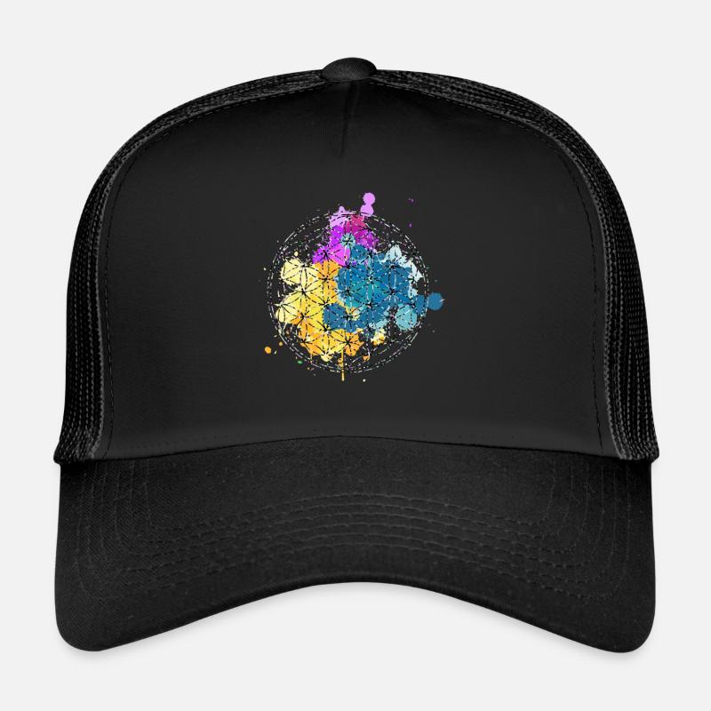 Blume des Lebens - Trucker Cap - Schwarz/Schwarz