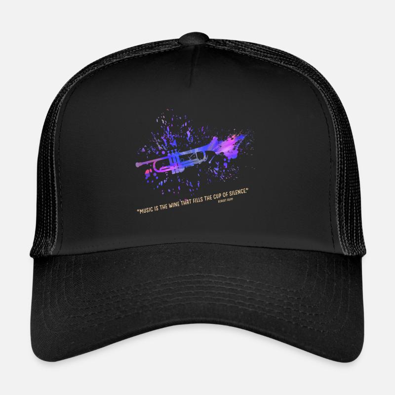 trompete - Trucker Cap - Schwarz/Schwarz