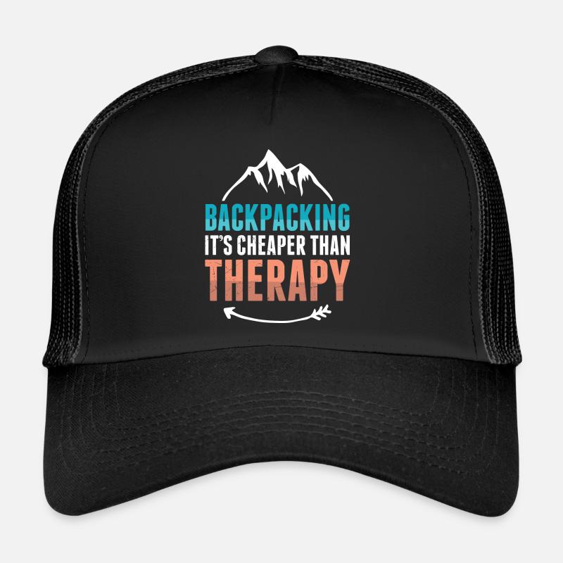 Backpacker Therapie - Trucker Cap - Schwarz/Schwarz