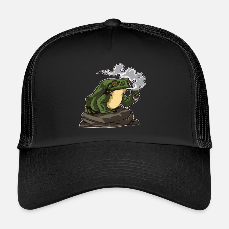 Crapaud vaping | Crapaud Vape Vaper Frog Chill Relax Casquette trucker 