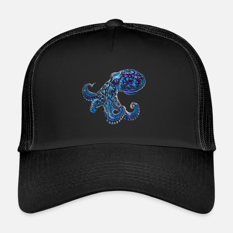 Oktopus - Trucker Cap - Schwarz/Schwarz