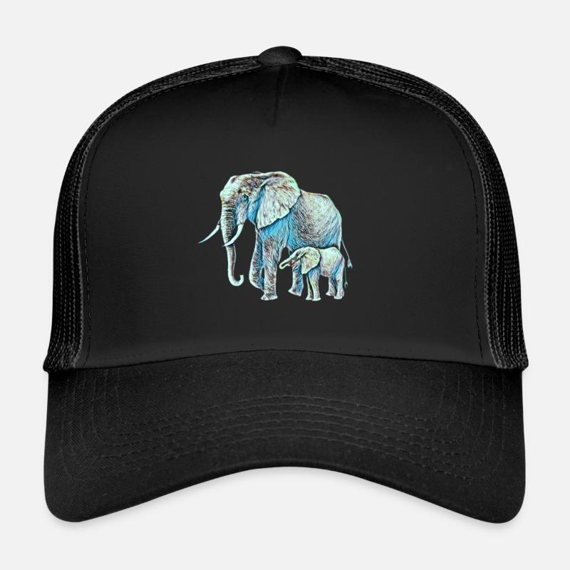 Elefanten - Trucker Cap - Schwarz/Schwarz