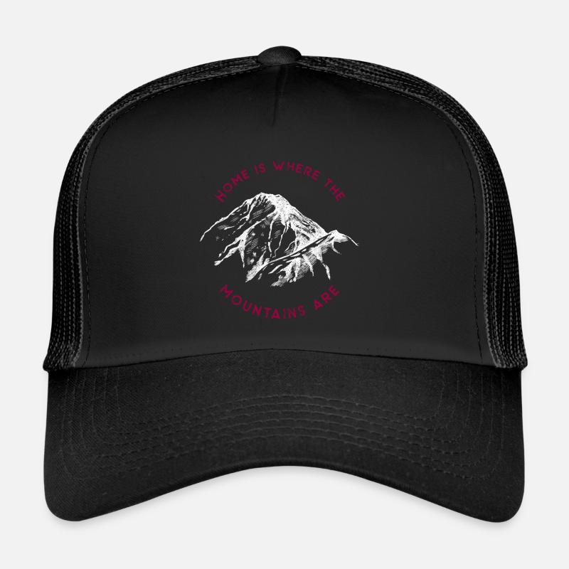 Mountains saying mountains - Trucker Cap - black/black