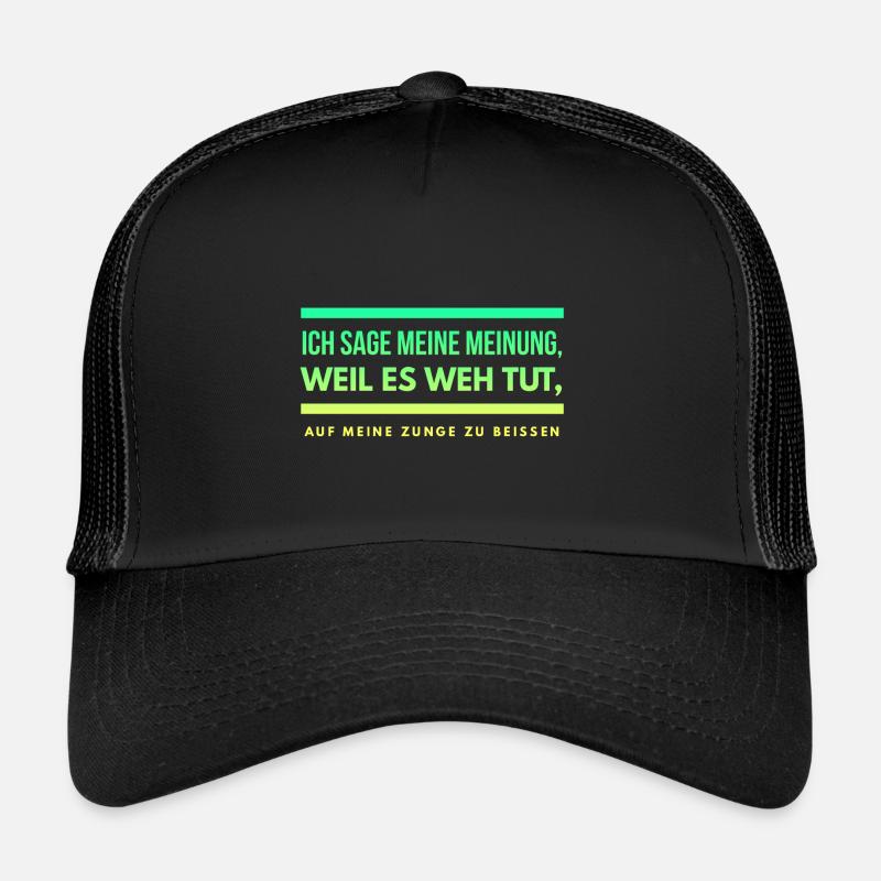 Lustiger Spruch Schwarzer Humor Gemein Provokant - Trucker Cap - Schwarz/Schwarz