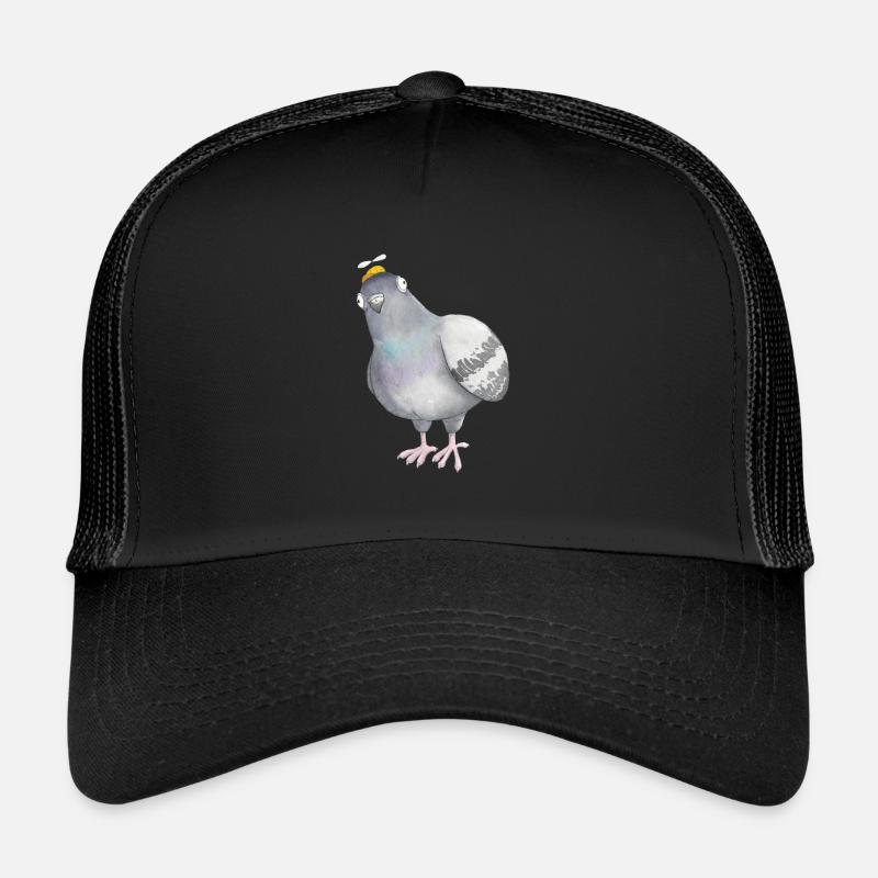 Taube (s) Nüsschen - Trucker Cap - Schwarz/Schwarz