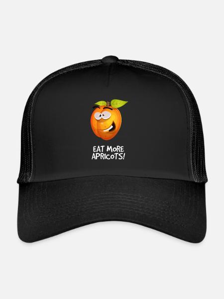 Abricot rigolote dire fruits homme femme enfant - Casquette trucker  - noir/noir - Devant