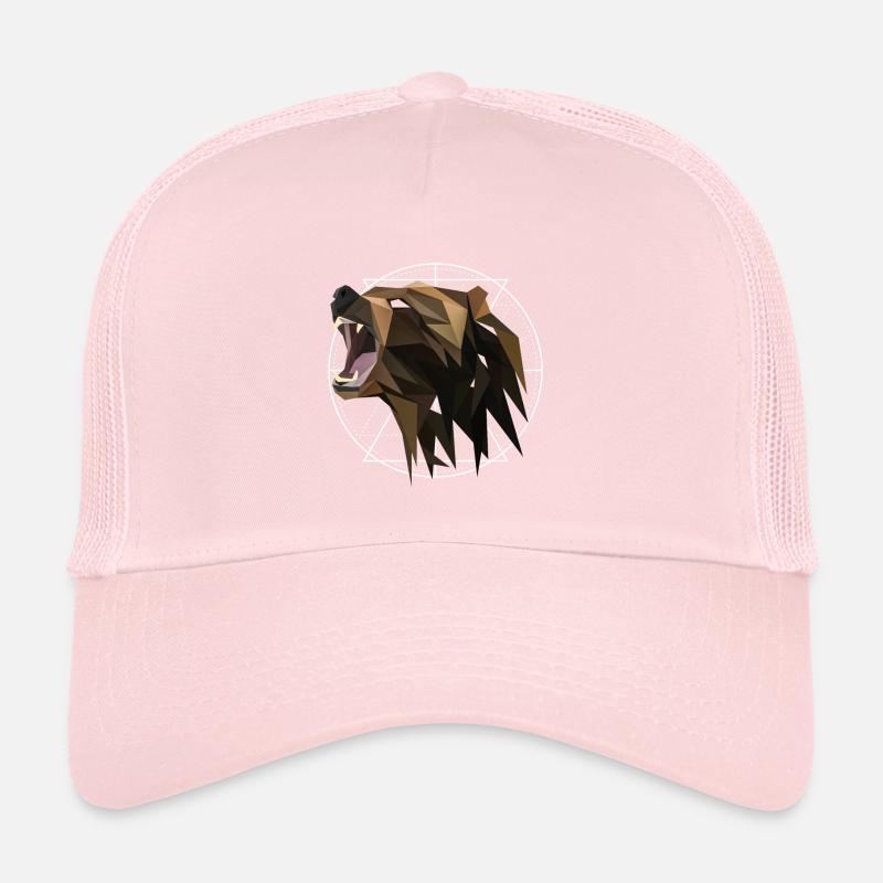 Bear brown bear Abstract polygon geometric gift Trucker Cap