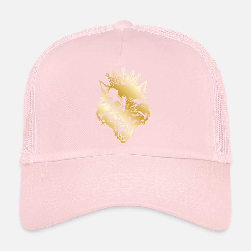 Wolf Kopf König Krone Trucker Cap