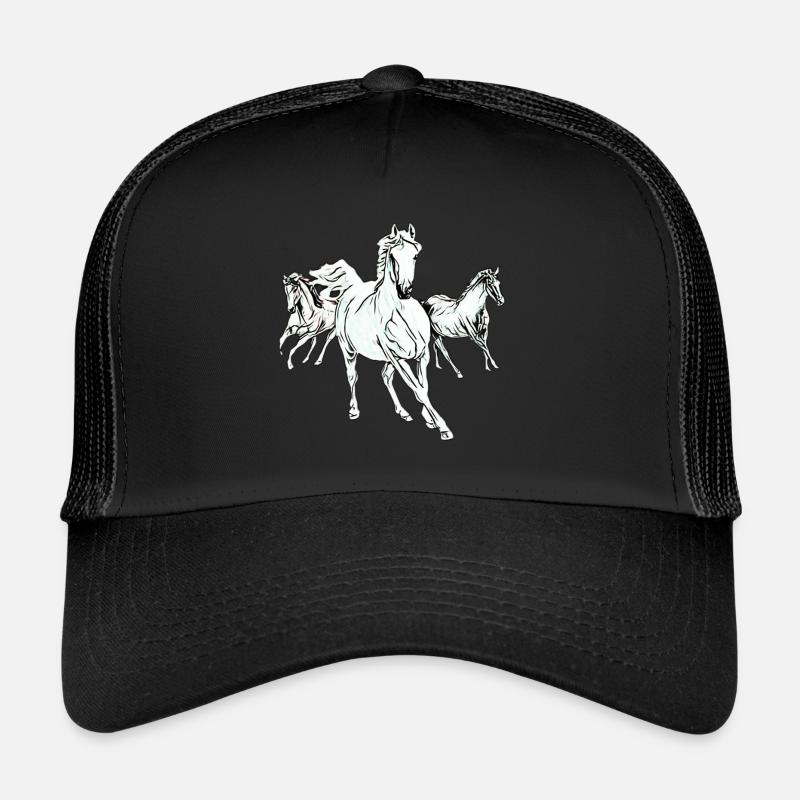 Pferde - Trucker Cap - Schwarz/Schwarz