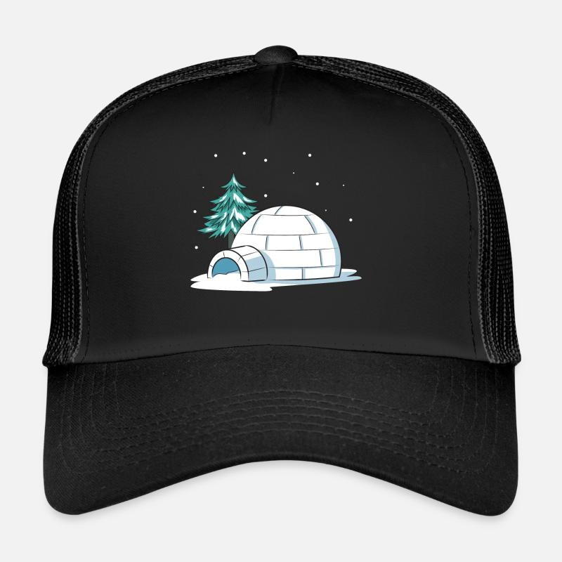 Iglu Illustration - Trucker Cap - Schwarz/Schwarz