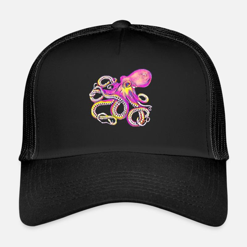 Octopus - Trucker Cap - Schwarz/Schwarz