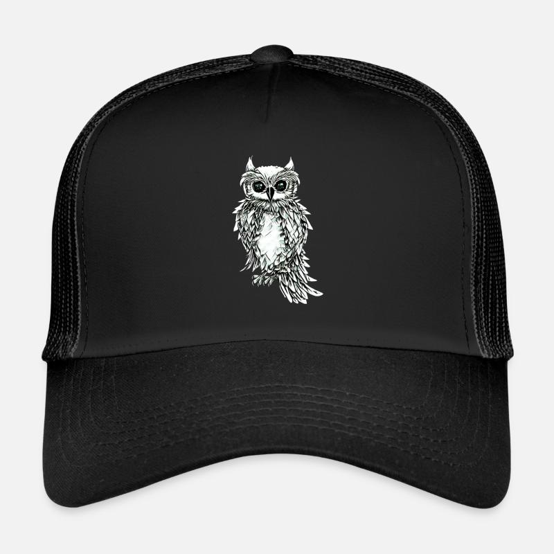 Eule - Trucker Cap - Schwarz/Schwarz