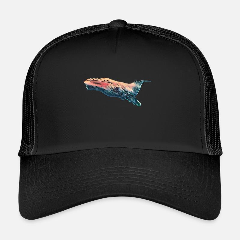 Buckelwal - Trucker Cap - Schwarz/Schwarz