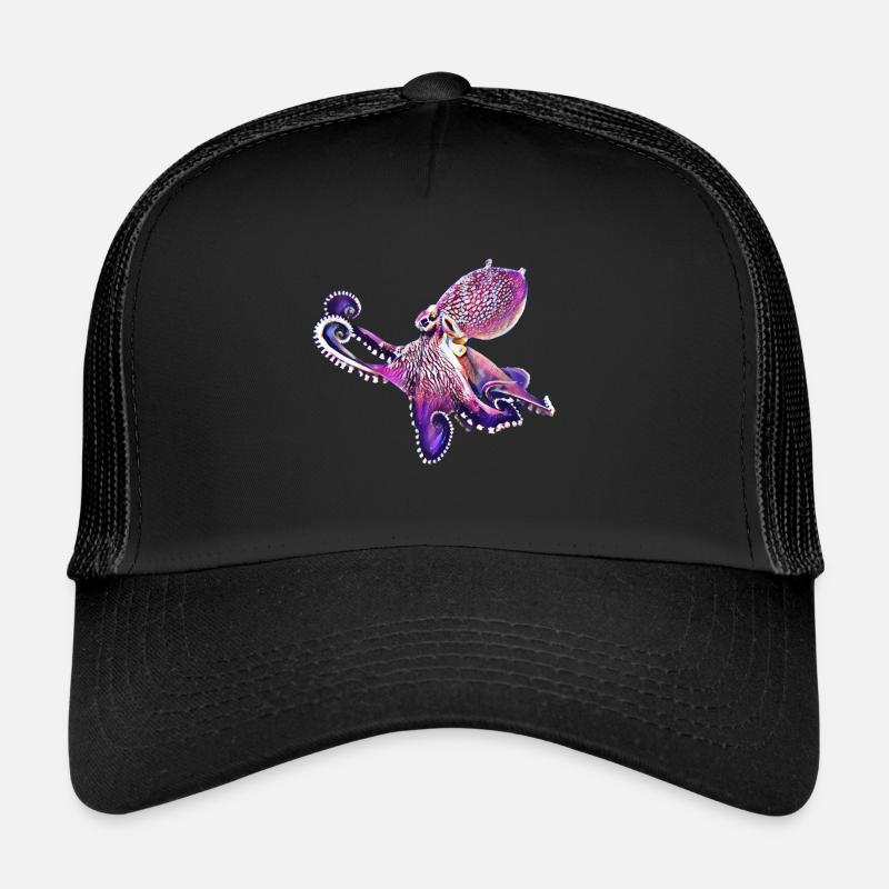 Octopus - Trucker Cap - Schwarz/Schwarz