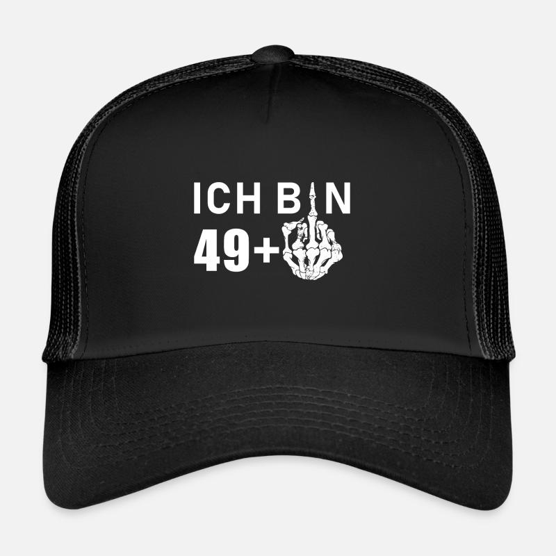 Ich bin 49 plus 1 - 50 Geburtstag - Trucker Cap - Schwarz/Schwarz