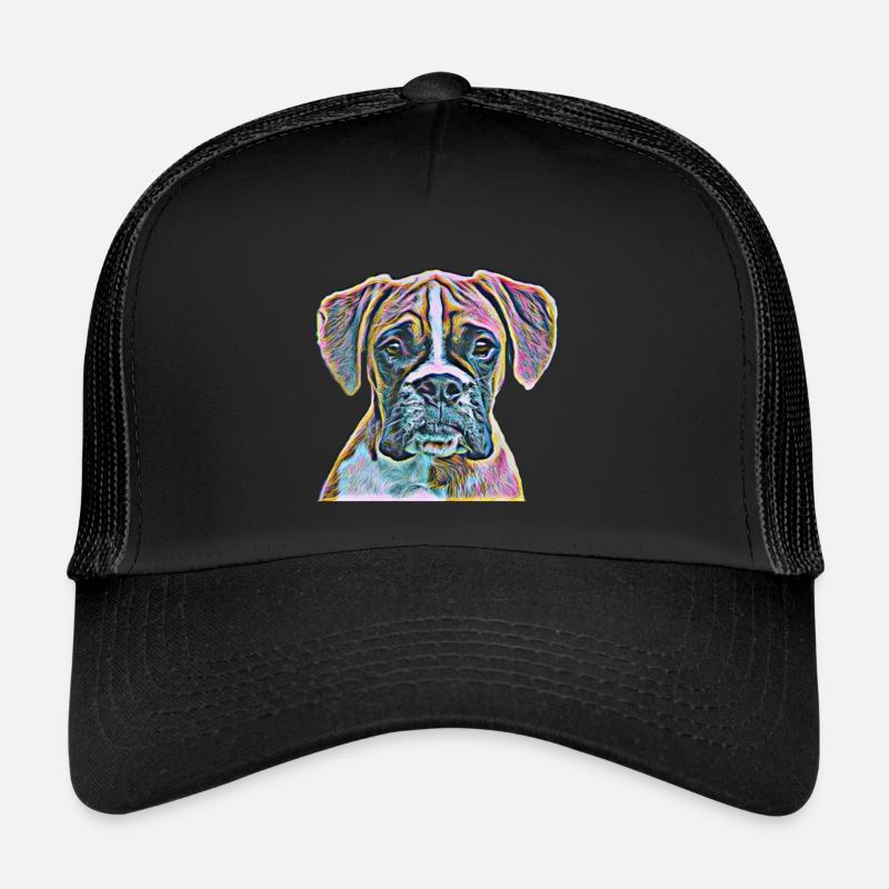 Boxer Hunde - Trucker Cap - Schwarz/Schwarz