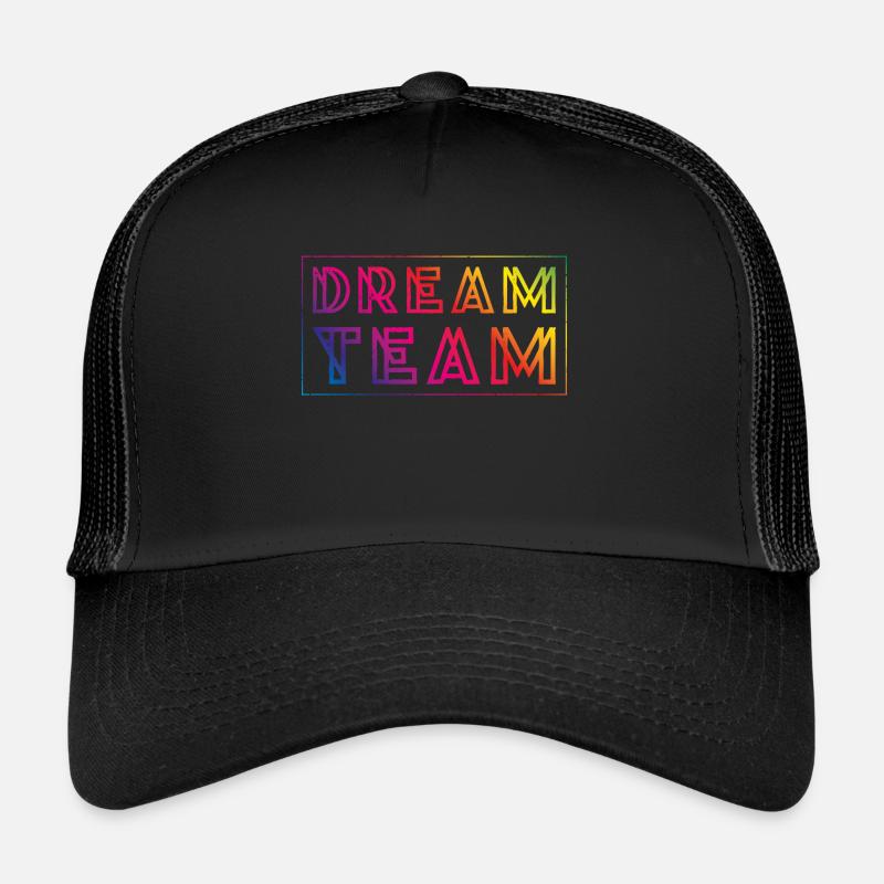 dream team bunt - Trucker Cap - Schwarz/Schwarz