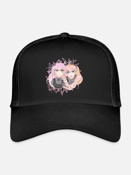 Filles manga - Casquette trucker  - noir/noir - Devant