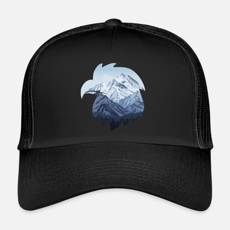 Aigle et montagnes enneigées Casquette trucker 