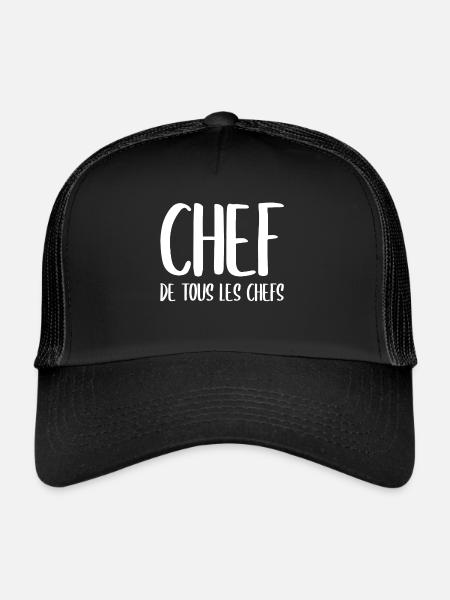 Chef de tous les chefs - Casquette trucker  - noir/noir - Devant