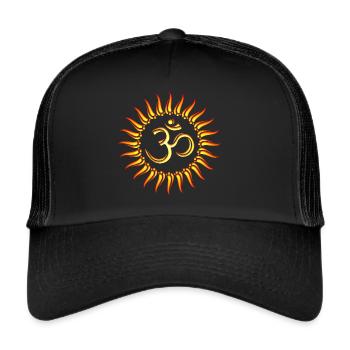 Om mantra symbole soleil yoga bouddhisme spirituel - Casquette trucker  - noir/noir - Devant