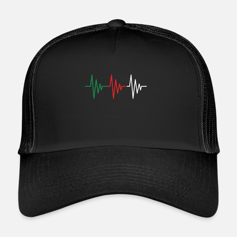 Algérie Battement de coeur ECG drapeau drapeau Casquette trucker 