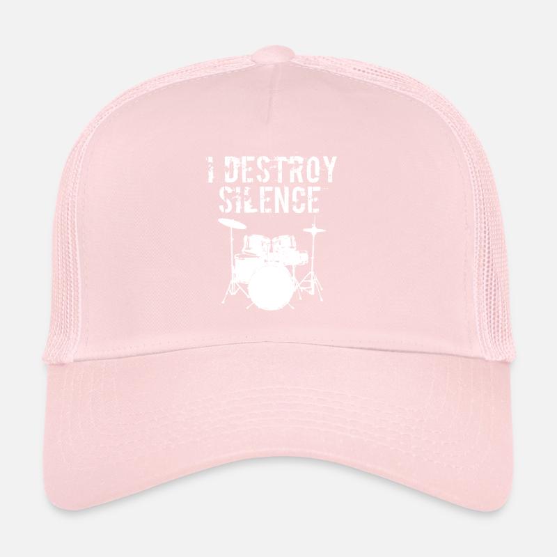 Drumming Shirt For Drummers "I Destroy Silence" Trucker Cap
