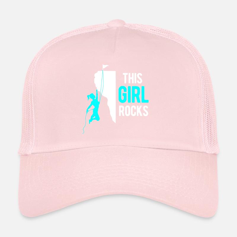 Bouldering climbing climber woman gift mountains Trucker Cap