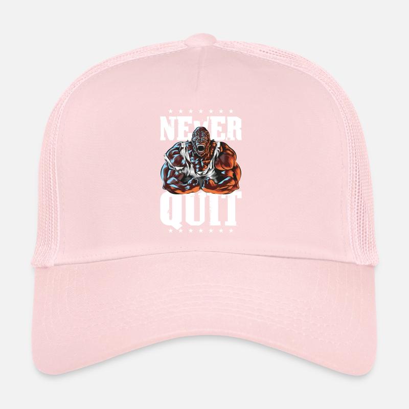 gorilla workout never quit Trucker Cap