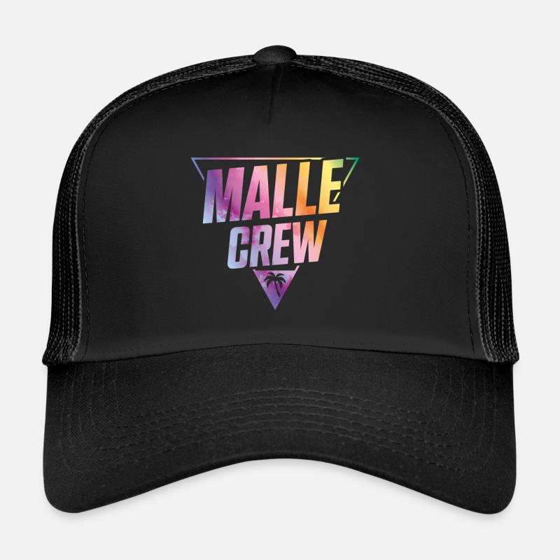 malle crew bunt - Trucker Cap - Schwarz/Schwarz