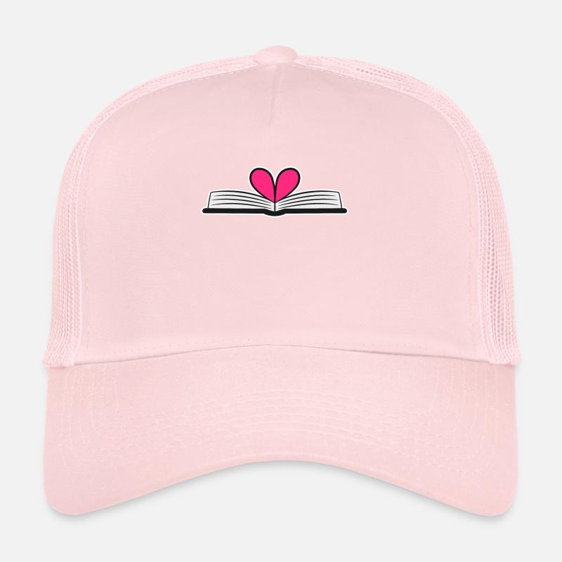 Book Heart Reading Gift Trucker Cap