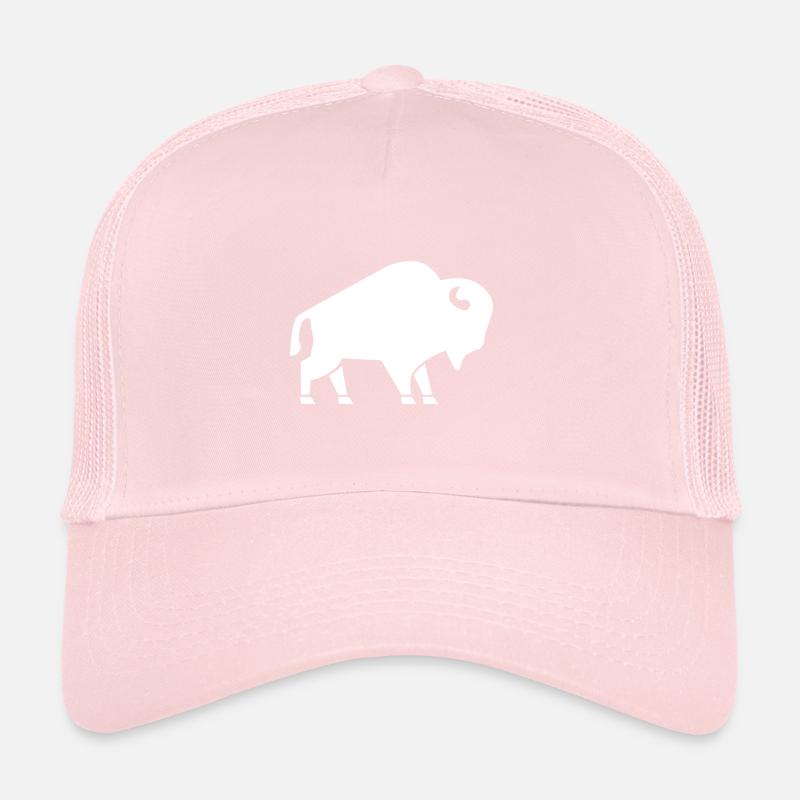 Bison Icon White Trucker Cap