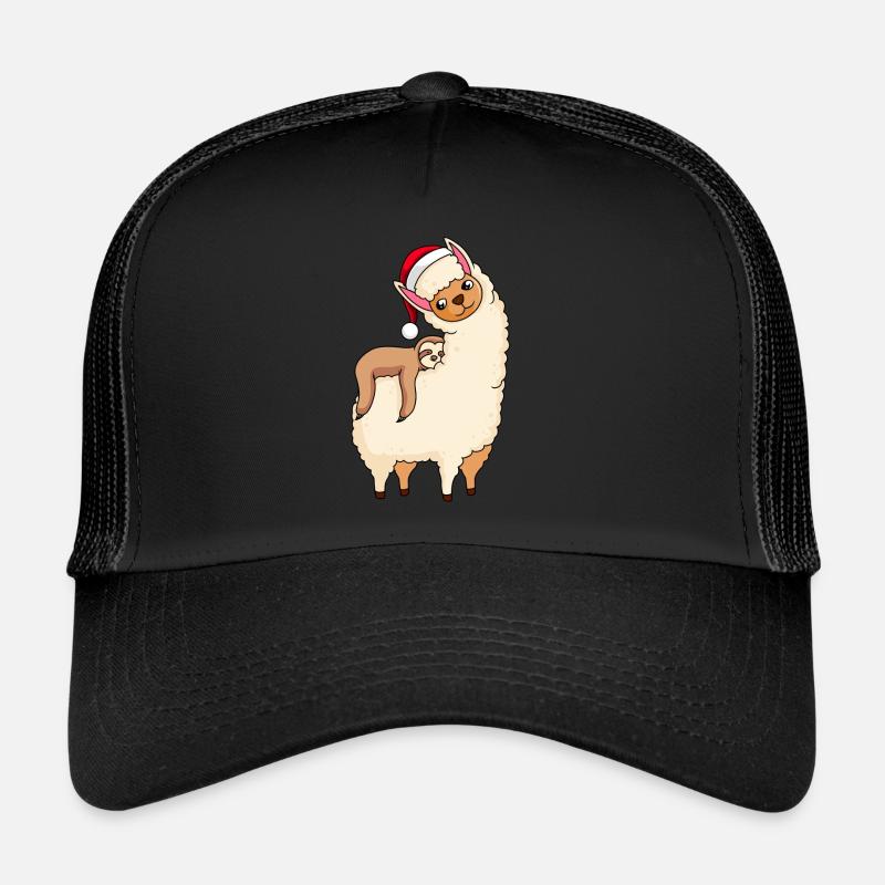 llama sleeping alpaca sloth christmas Trucker Cap