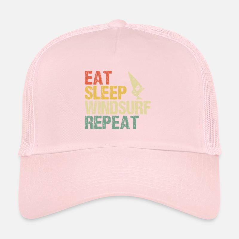 Windsurfen Windsurfer Eat Sleep Spruch Retro Trucker Cap