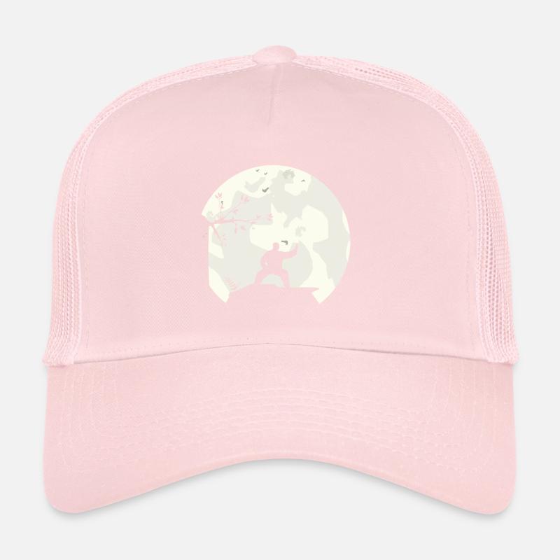 Tai Chi Shadow Boxing Full Moon Moon Silhouette Trucker Cap