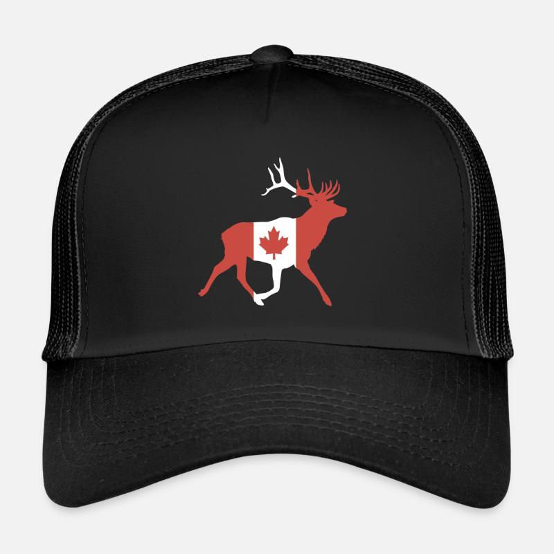 Cerf avec drapeau canadien Casquette trucker 