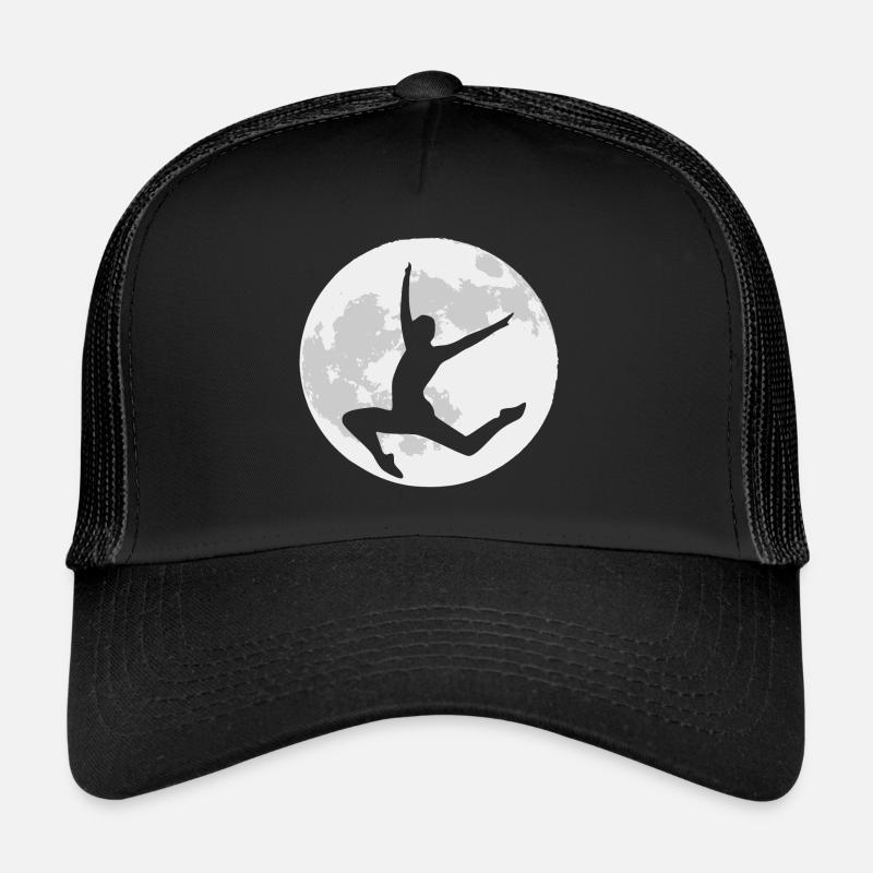 Dancers dance in front of a full moon Trucker Cap