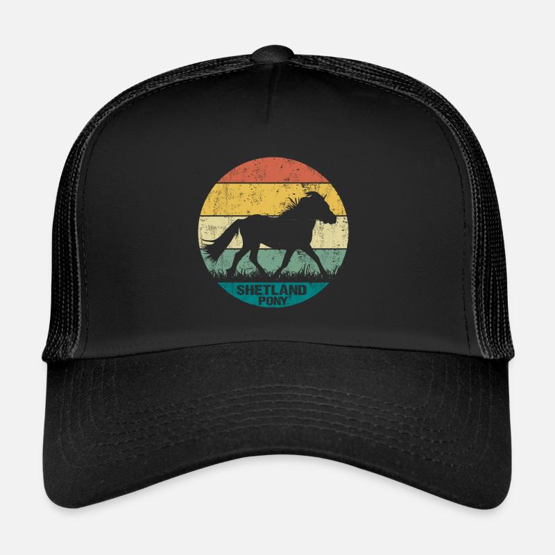Shetland Pony cheval rétro Vintage Silhouette Casquette trucker 